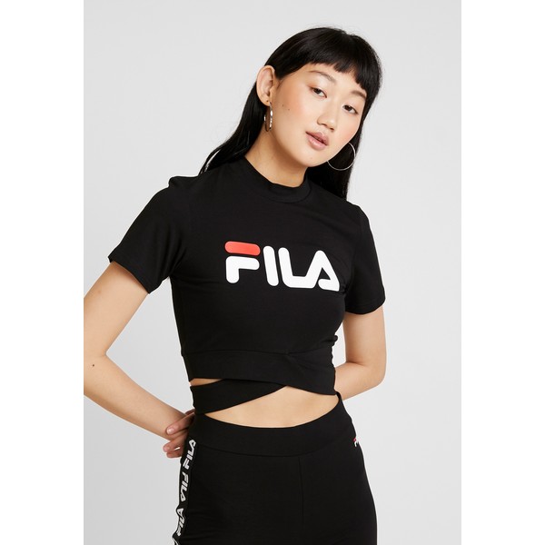 Fila ROXY BELTED T-shirt z nadrukiem black 1FI21D00Y