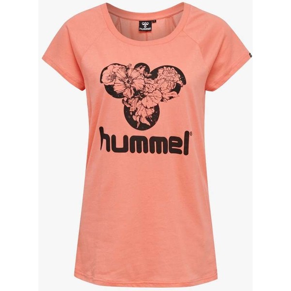 Hummel T-shirt z nadrukiem peach HU321D010