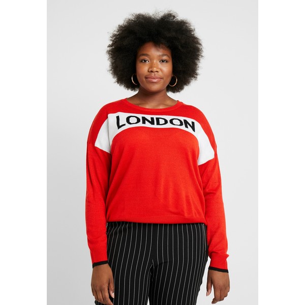 Simply Be LONDON SLOGAN Sweter red SIE21I00S