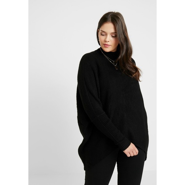 CAPSULE by Simply Be ELEVATED ESSENTIALS HIGH NECK DETAIL JUMPER Sweter black CAS21I00I