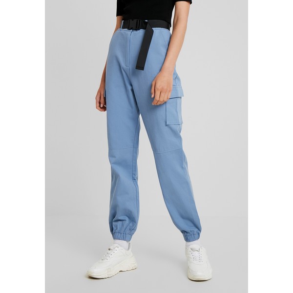 Missguided Tall BELTED UTILITY COMBAT TROUSER Spodnie materiałowe blue MIG21A02E