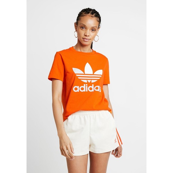 adidas Originals ADICOLOR TREFOIL GRAPHIC TEE T-shirt z nadrukiem orange AD121D0HV