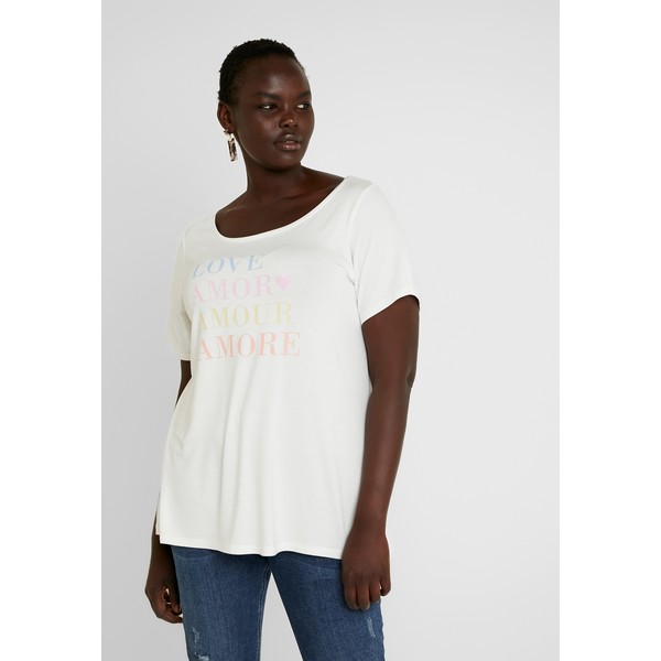 Dorothy Perkins Curve AMOUR MOTIF T-shirt z nadrukiem white DP621D07P