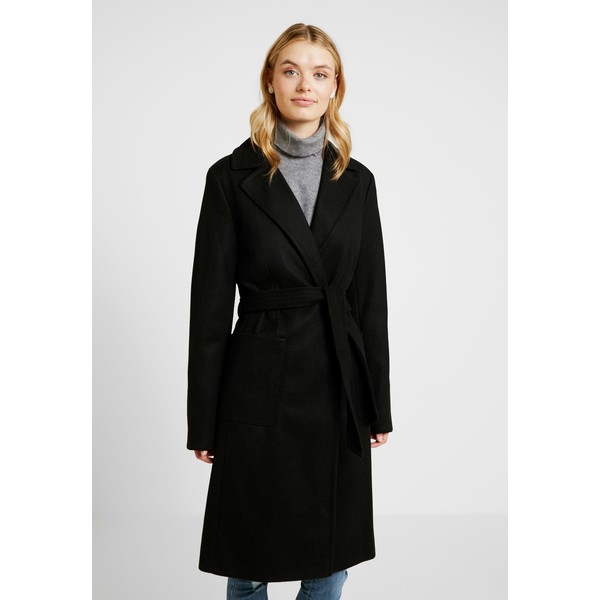 Dorothy Perkins Tall PATCH WRAP Płaszcz wełniany /Płaszcz klasyczny black DOA21U00Q