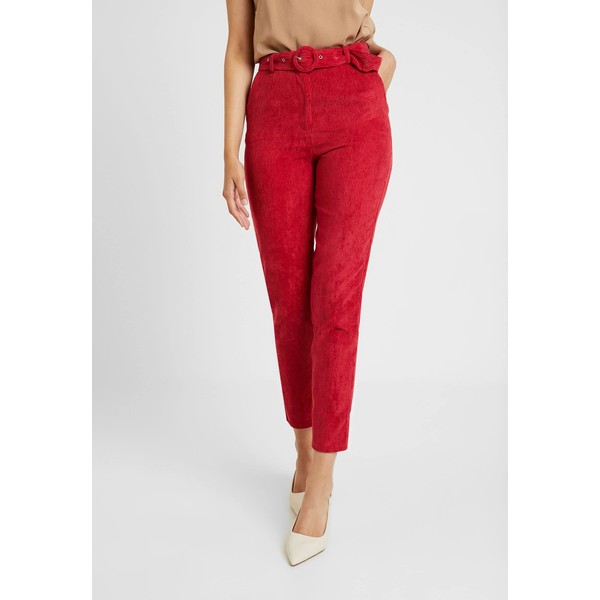 Missguided Tall HIGH WAISTED BELTED TROUSERS Spodnie materiałowe oxblood MIG21A02Z