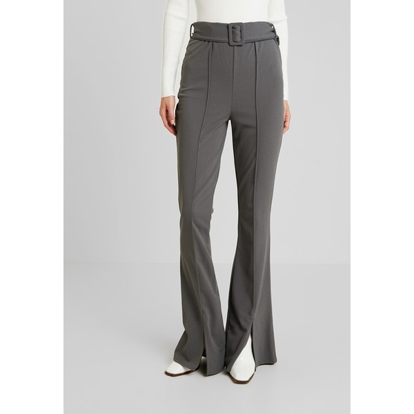 Missguided Tall BELTED SEAM FRONT FLARED TROUSERS Spodnie materiałowe grey MIG21A02G