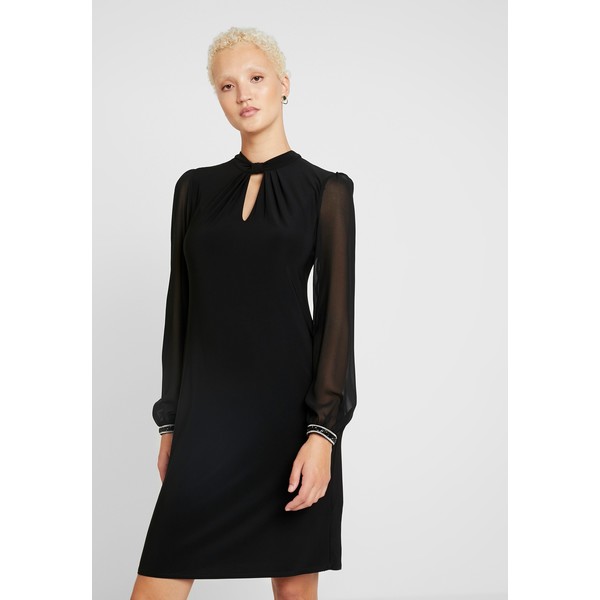 Dorothy Perkins Tall ITY TRIM KNOT NECK SHIFT DRESS Sukienka z dżerseju black DOA21C08B