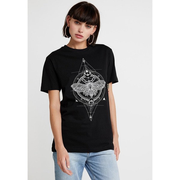 Merchcode LADIES MOTH TEE T-shirt z nadrukiem black MEJ21D01N