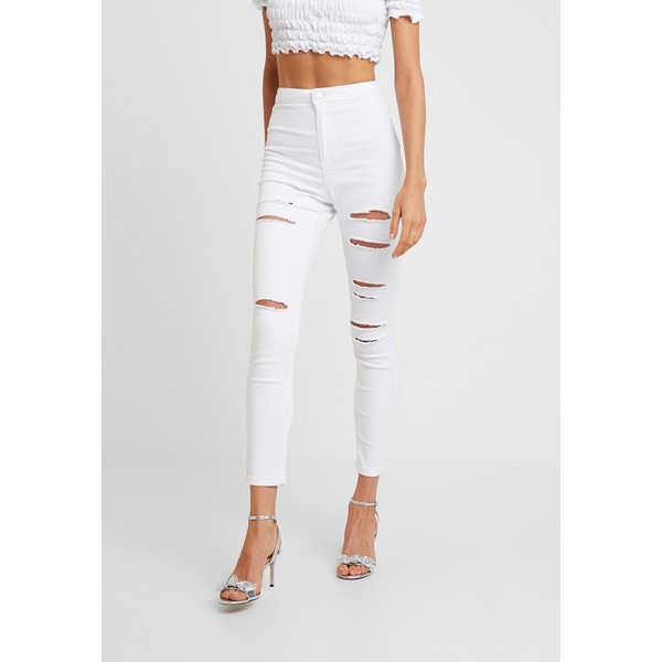 Missguided MULTI VICE HIGH WAIST Jeansy Skinny Fit white M0Q21N06Q