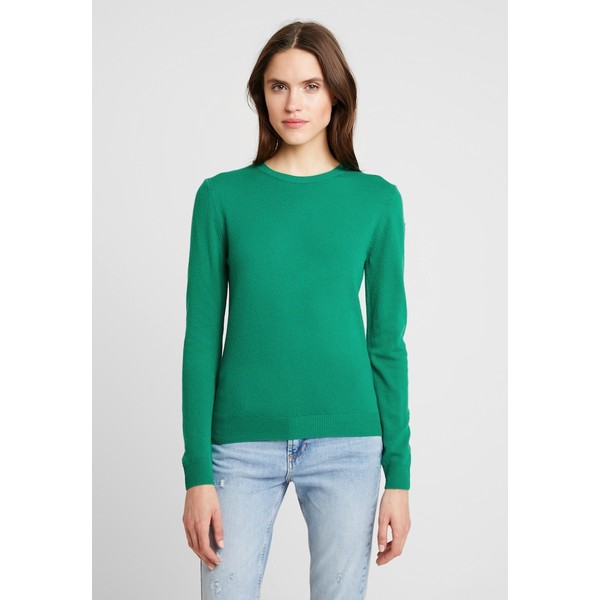 Benetton ROUND NECK Sweter green 4BE21I0FC