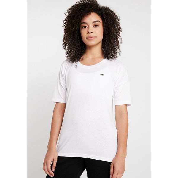 Lacoste Sport T-shirt z nadrukiem white/black L0641D018