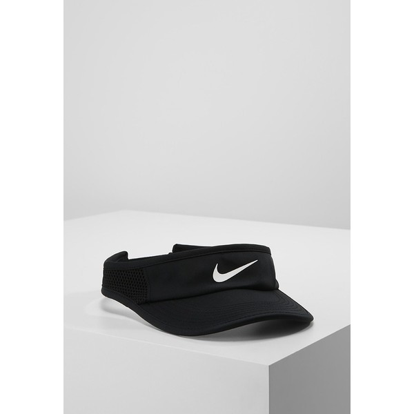 Nike Performance WOMEN AEROBILL FEATHERLIGHT VISOR ADJUSTABLE Czapka z daszkiem black/white N1241N02O