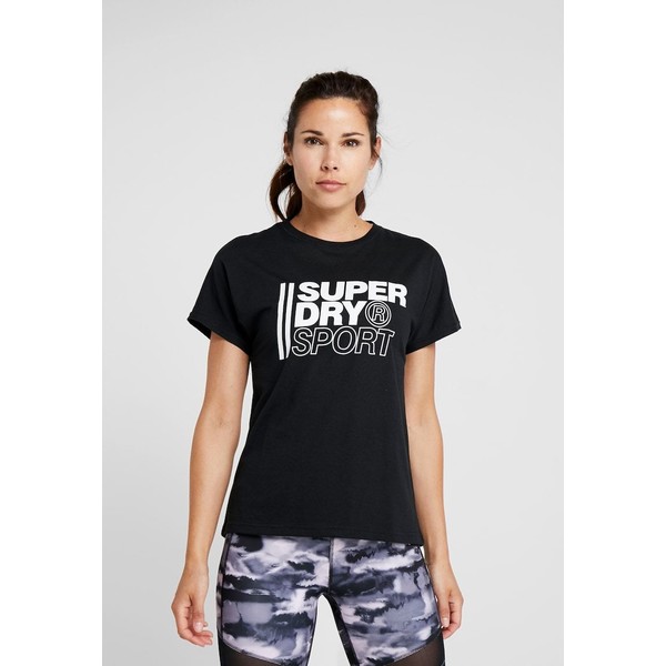 Superdry CORE SPORT GRAPHIC TEE T-shirt z nadrukiem black SU241D027
