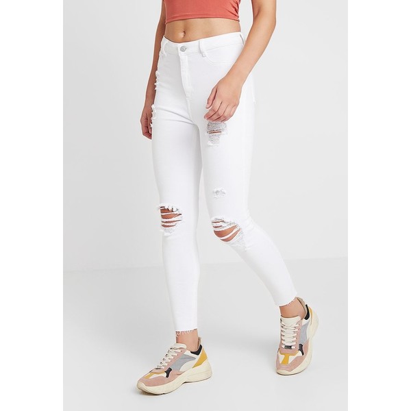 New Look RIPPED HALLLIE DISCO MINNIE Jeansy Skinny Fit white NL021N0CT