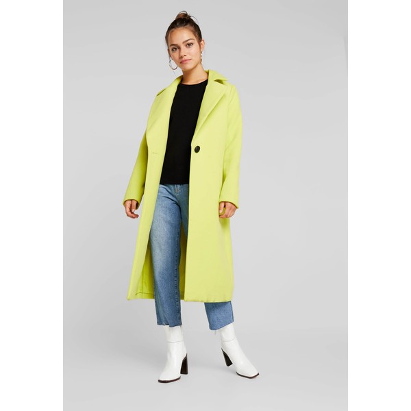 Missguided Petite SINGLE BUTTON FRONT COAT Płaszcz wełniany /Płaszcz klasyczny neon lime M0V21U00I