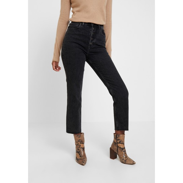 Abercrombie & Fitch ULTRA HIGH RISE ANKLE Jeansy Straight Leg black A0F21N028