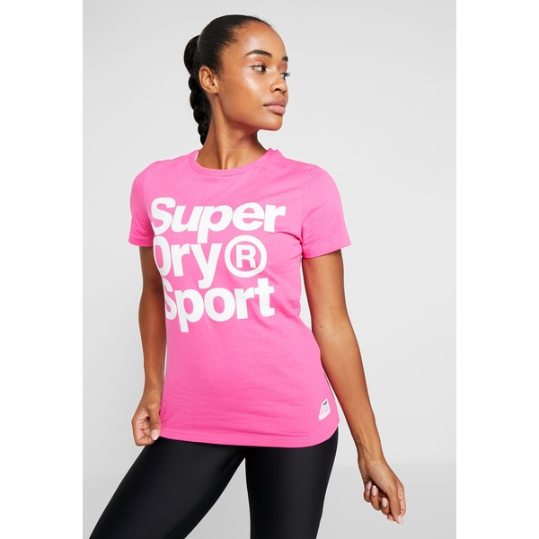 Superdry HAZARD SPORT TEE T-shirt z nadrukiem fluro pink SU241D02A