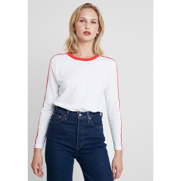 Calvin Klein Jeans MONOGRAM TAPE STRAIGHT TEE Bluzka z długim rękawem bright white / red C1821D08G