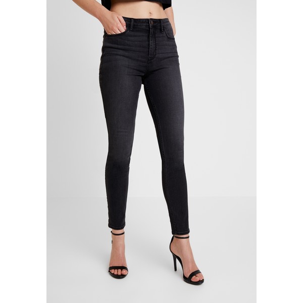 Hollister Co. HIGH RISE Jeansy Skinny Fit black H0421N02R