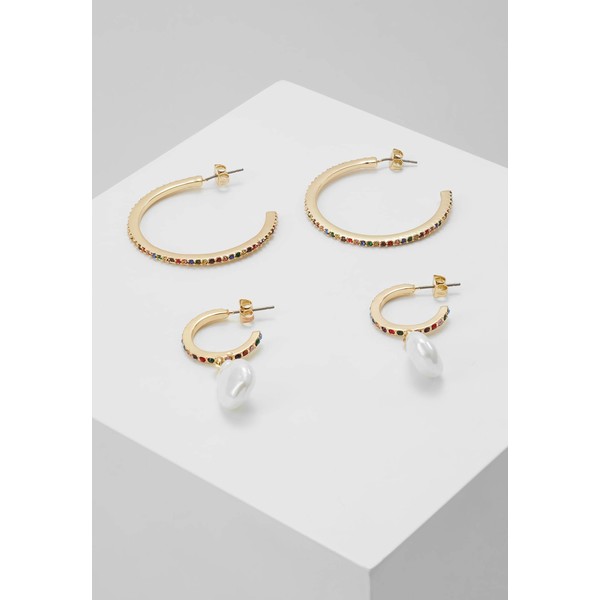 Pieces PCFOZIA HOOP EARRINGS 2 PACK Kolczyki gold-coloured/multi PE351L0IE