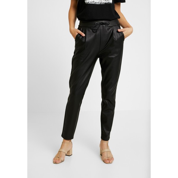 Vero Moda VMEVA LOOSE STRING COATED PANT Spodnie materiałowe black VE121A0S7
