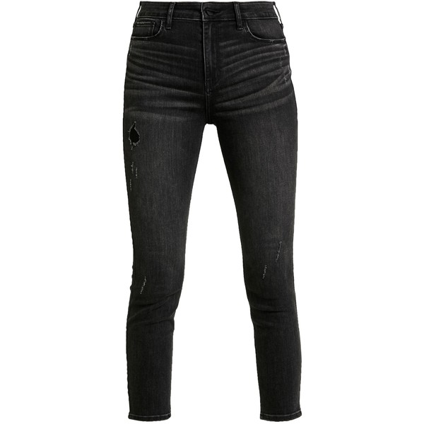 Hollister Co. HIGH RISE SUPER CROP Jeansy Skinny Fit washed black H0421N030