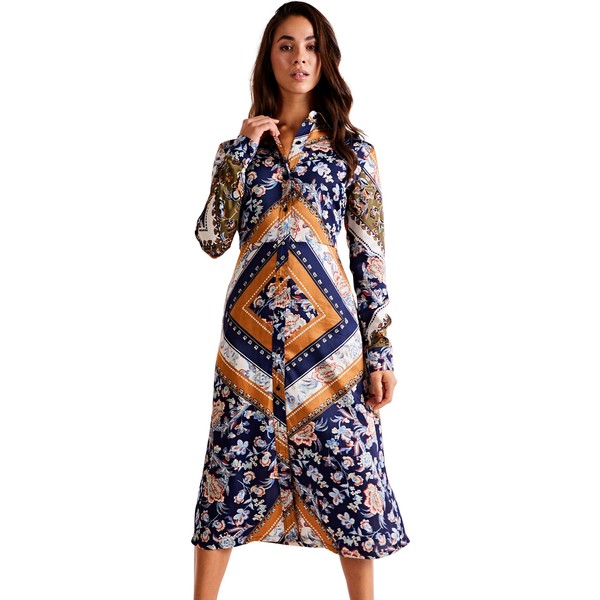Mela London Letnia sukienka 'SCARF PRINT SHIRT DRESS' MLD0085001000005