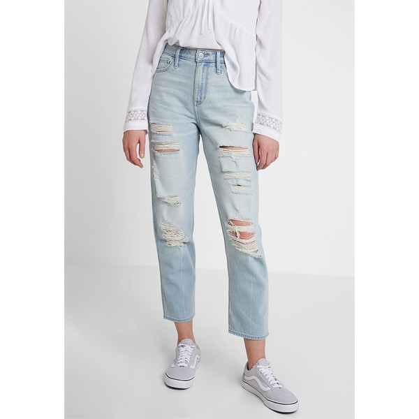 Hollister Co. MAX DESTROY MOM Jeansy Relaxed Fit light-blue denim H0421N026