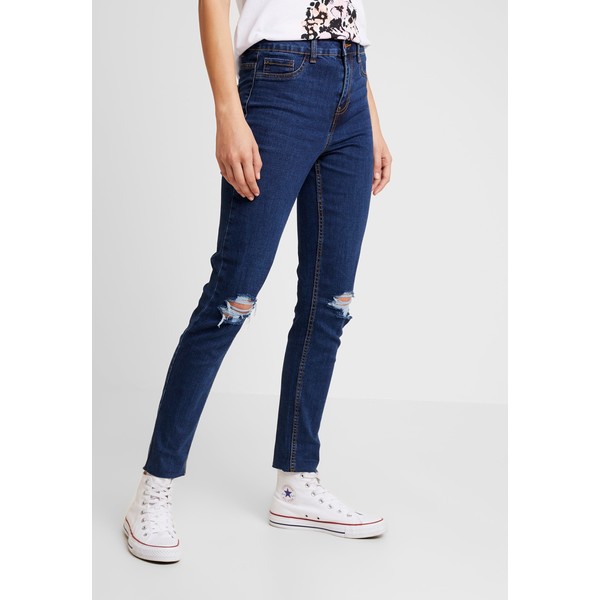 New Look WOW KNEE RIP Jeansy Skinny Fit mid blue NL021N0D0