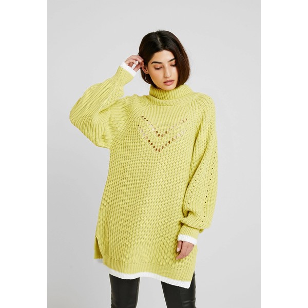 Lost Ink Petite TIPPED JUMPER Sweter lime LOH21I00H