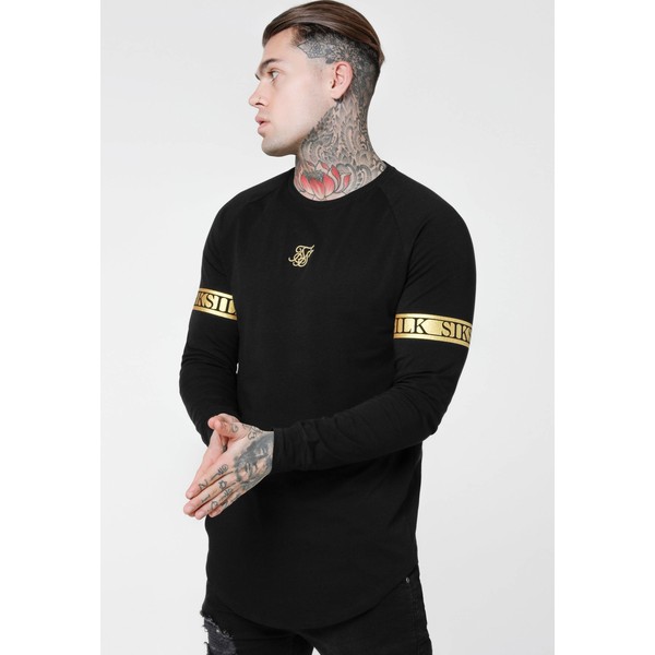 SIKSILK LONG SLEEVE TECH TEE Bluzka z długim rękawem black SIF22O05S