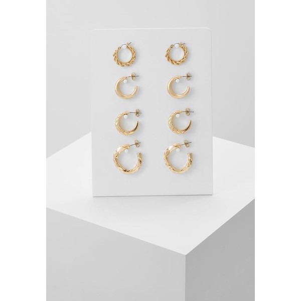 Pieces PCSOL HOOP EARRINGS 4 PACK Kolczyki gold-coloured PE351L0IW