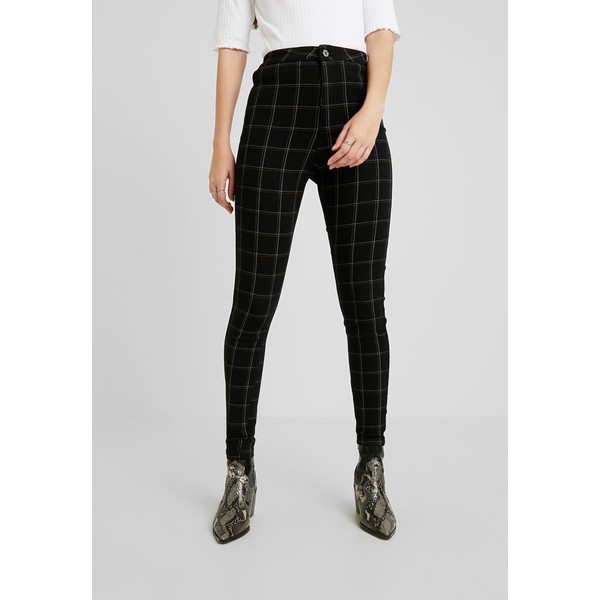 Missguided VICE CHECKED HIGHWAISTED Jeansy Skinny Fit black M0Q21N06Y