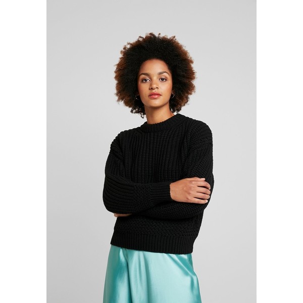 Topshop RECYCLED YARN STITCH Sweter black with neppy TP721I0JR
