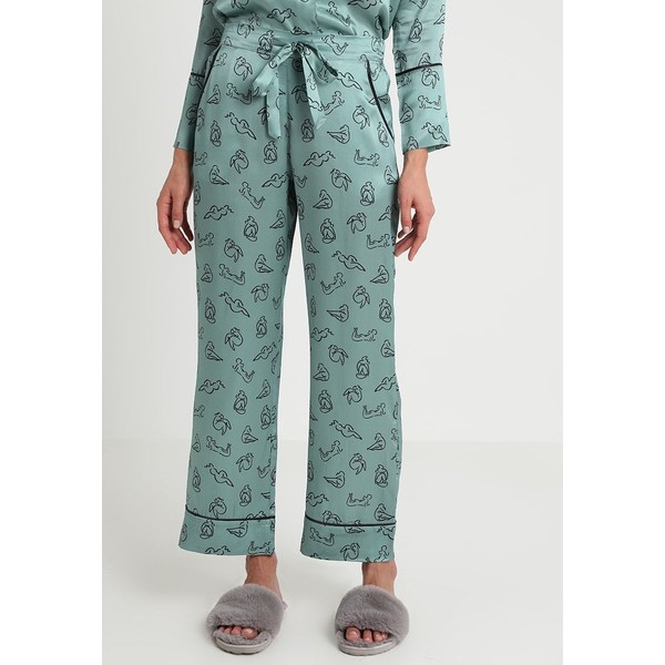 Hesper Fox EVIE PRINT BOTTOMS Spodnie od piżamy green HED81O002
