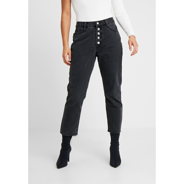 Missguided Petite WRATH BUTTON FLY Jeansy Straight Leg black M0V21N01W