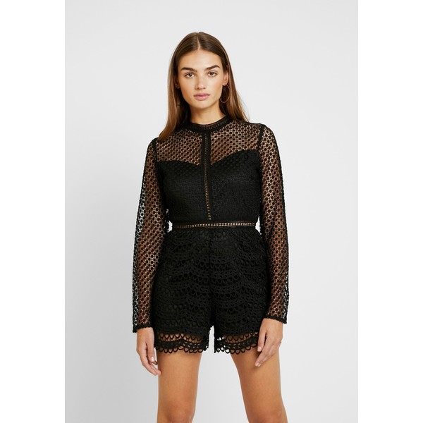 Missguided FRIDAY LONG SLEEVED PLAYSUIT Kombinezon black M0Q21T081
