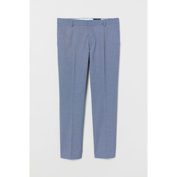 H&M Spodnie garniturowe Skinny Fit 0714032001 Niebieski melanż