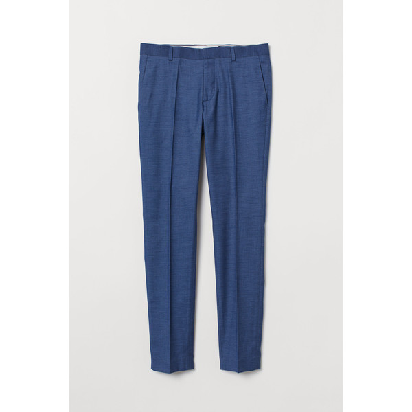 H&M Spodnie garniturowe Slim Fit 0714026006 Niebieski melanż