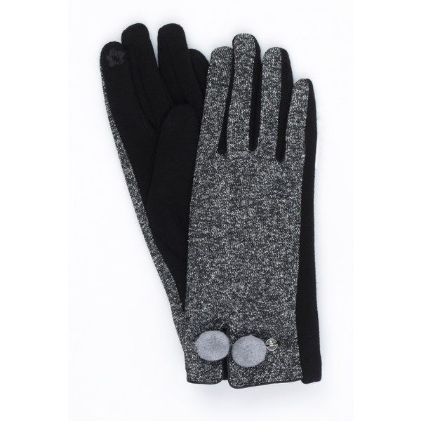 Monnari Połyskujące rękawiczki z pomponami 19Z-GLV0810-K020