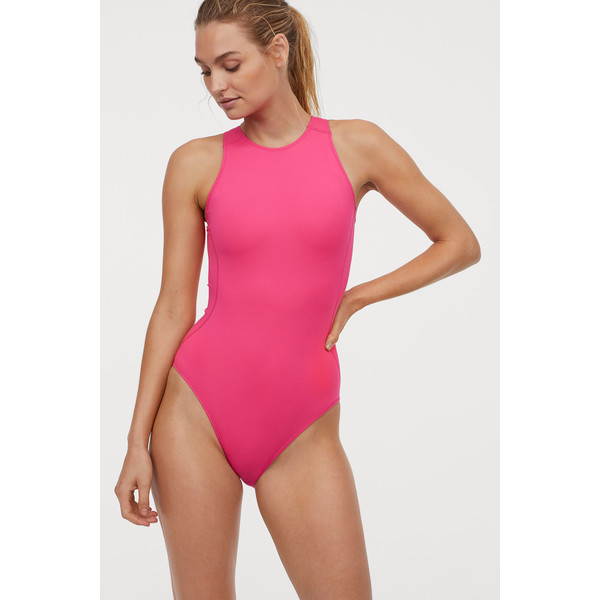 H&M Sportowy kostium kąpielowy 0666656004 Neonoworóżowy