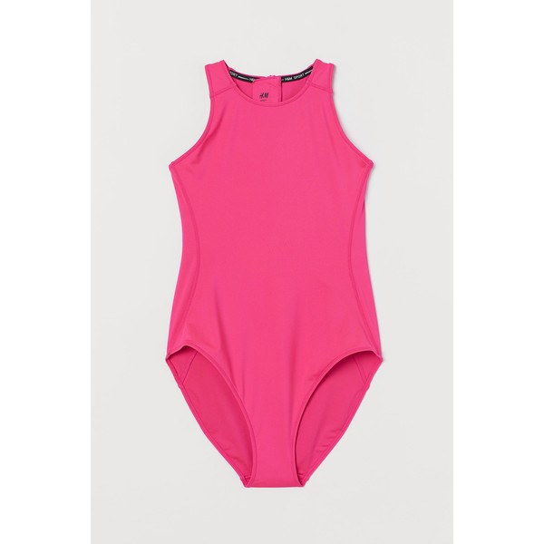 H&M Sportowy kostium kąpielowy 0666656001 Neonoworóżowy