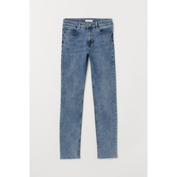 H&M Spodnie Skinny Fit 0562245006 Niebieski denim/Sprany