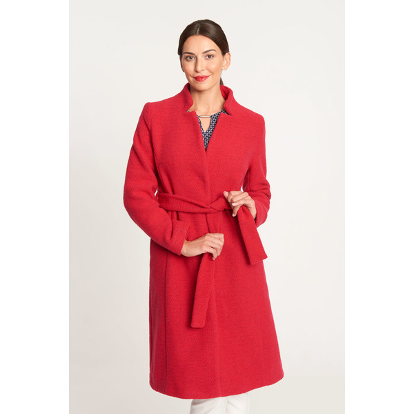 Quiosque Czerwony elegancki płaszcz z wiązaniem 9ID004543