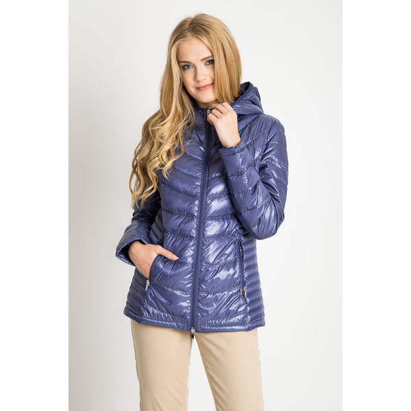 Quiosque Niebieska pikowana kurtka z kapturem 9GM004702