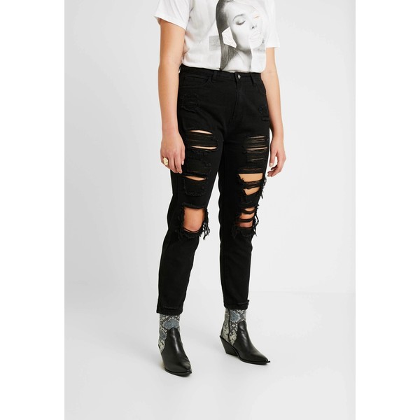 Missguided Plus RIOT DISTRESSED Jeansy Relaxed Fit washed black M0U21N01I