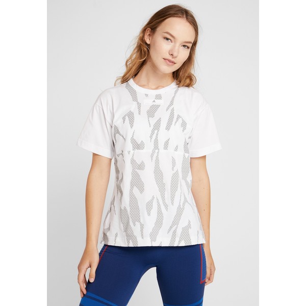 adidas by Stella McCartney GRAPHIC TEE T-shirt z nadrukiem white AD741D05D