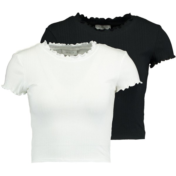 Topshop LETTUCE TEE 2 PACK T-shirt basic black/white TP721D0T0