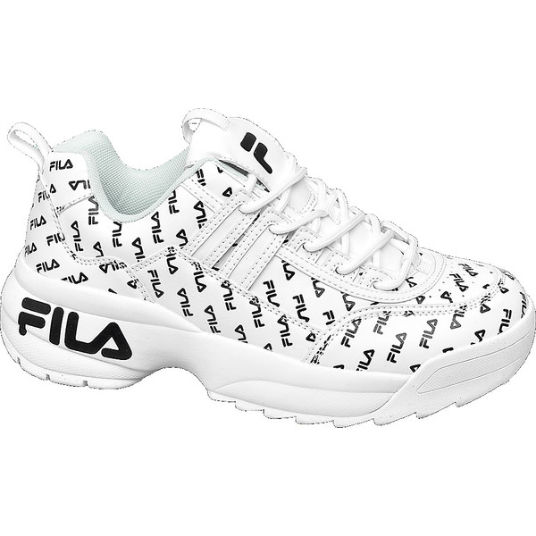 białe sneakersy damskie Fila we wzór w loga 18201109