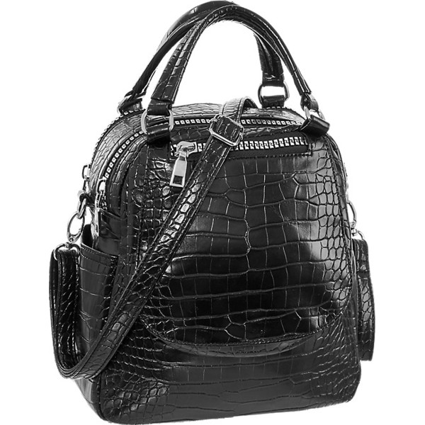 czarna torebka damska Graceland we wzór skóry krokodyla 41001166
